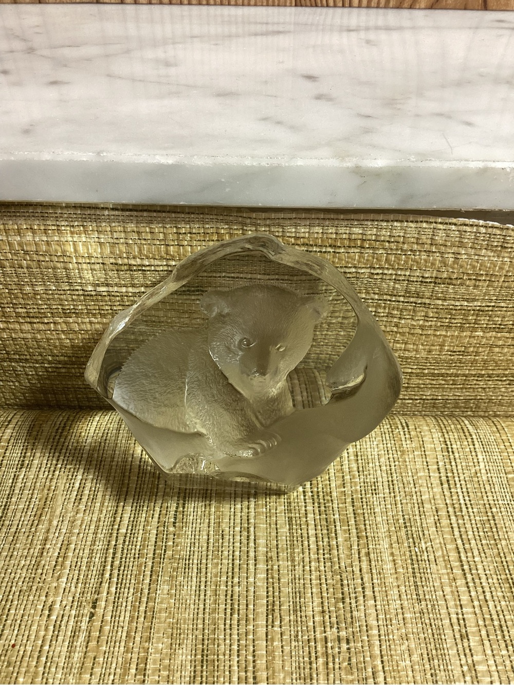 Mats Jonasson Glass Bear Sculpture - Clear Home Art Figurine
